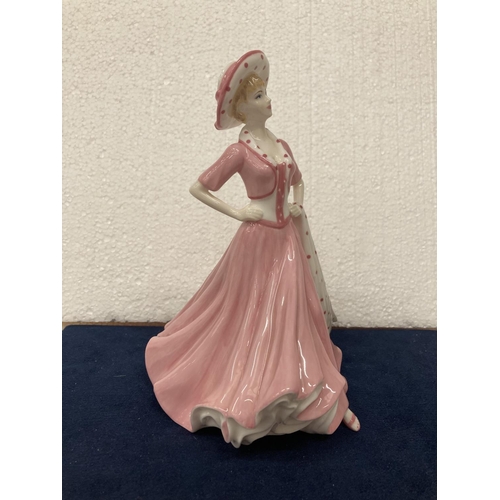 719 - A BONE CHINA COALPORT LADY FIGURINE HAND DECORATED AND MODELLED BY JACK GLYNN 