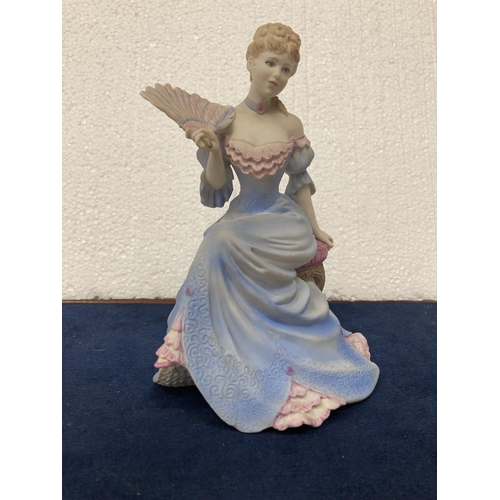 720 - A COALPORT HAND DECORATED PORCELAIN FIGURINE WITH A MATT FINISH - AGE OF ELEGANCE 