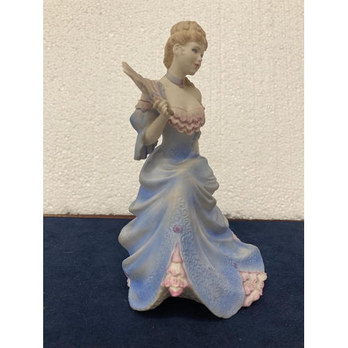 720 - A COALPORT HAND DECORATED PORCELAIN FIGURINE WITH A MATT FINISH - AGE OF ELEGANCE 