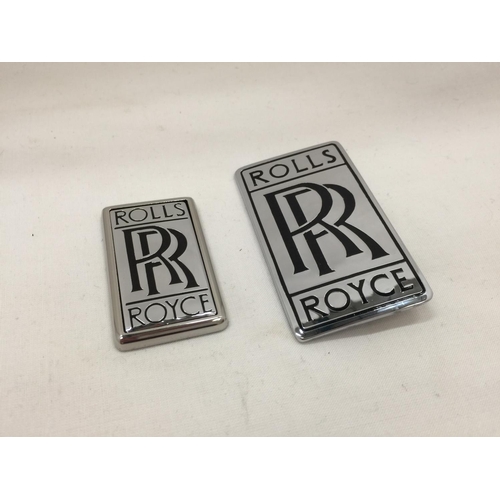 74 - TWO ROLLS ROYCE CAR BADGES