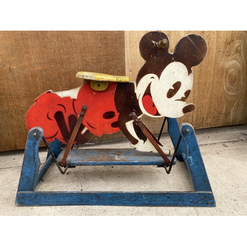 1208 - A VINTAGE 1940'S TRIANG MICKEY MOUSE ROCKING CHAIR