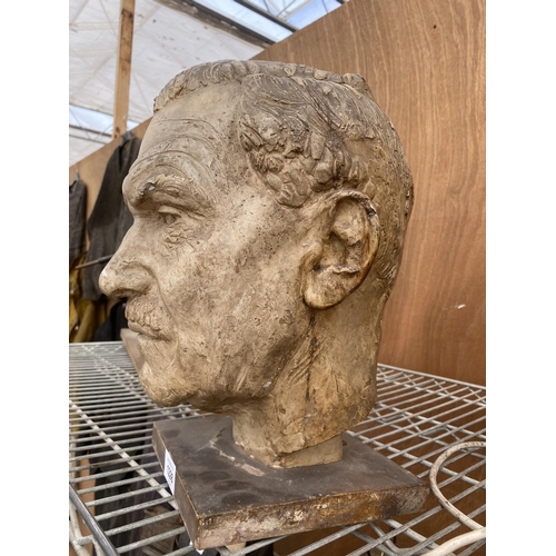 1228 - A VINTAGE RESIN BUST OF A MAN