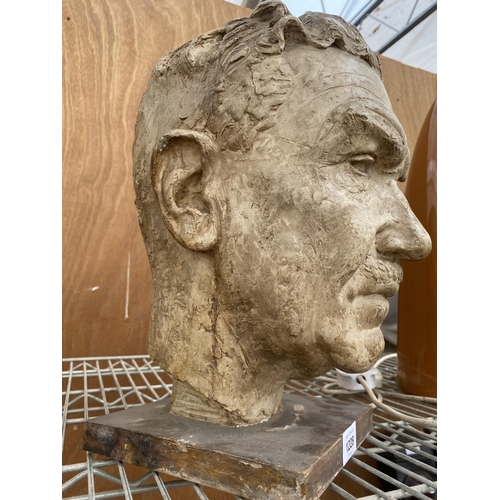 1228 - A VINTAGE RESIN BUST OF A MAN