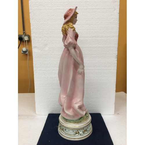 773 - A BASSANO LARGE HANDPAINTED ITALIAN CERAMIC LADY FIGURE 54CM TALL