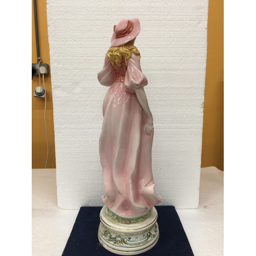 773 - A BASSANO LARGE HANDPAINTED ITALIAN CERAMIC LADY FIGURE 54CM TALL