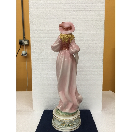 773 - A BASSANO LARGE HANDPAINTED ITALIAN CERAMIC LADY FIGURE 54CM TALL