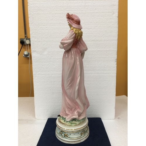 773 - A BASSANO LARGE HANDPAINTED ITALIAN CERAMIC LADY FIGURE 54CM TALL