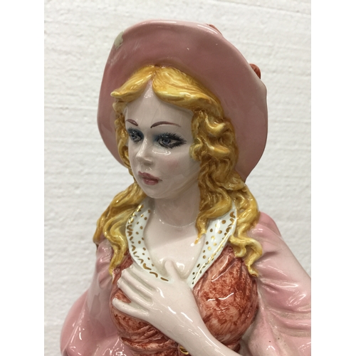 773 - A BASSANO LARGE HANDPAINTED ITALIAN CERAMIC LADY FIGURE 54CM TALL