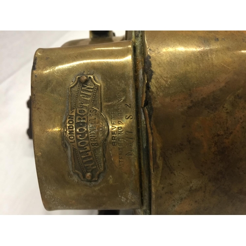 12 - A WILLOCO-BOTTIN BRUXELLES BREVETE PATENT NO 21048/19 BRASS PRE WW1 HEADLAMP