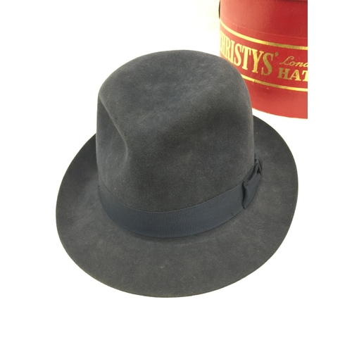 22 - A CHRISTYS' LONDON HATS OF HARRODS 'CLIFTON' TRILBY HAT (SIZE 7 3/8