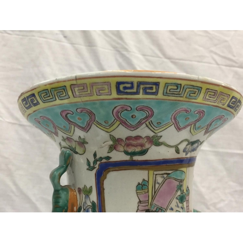 26 - A LARGE CHINESE VASE IN THE STYLE OF QING DYNASTY - REPAIR TO TOP