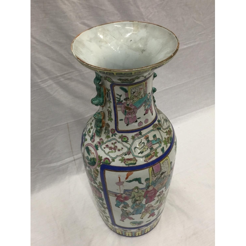 26 - A LARGE CHINESE VASE IN THE STYLE OF QING DYNASTY - REPAIR TO TOP