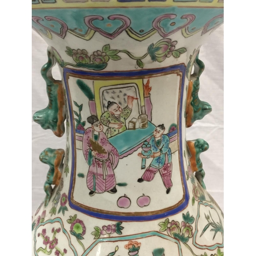 26 - A LARGE CHINESE VASE IN THE STYLE OF QING DYNASTY - REPAIR TO TOP