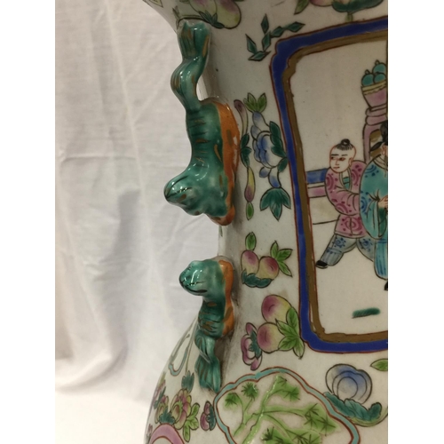 26 - A LARGE CHINESE VASE IN THE STYLE OF QING DYNASTY - REPAIR TO TOP