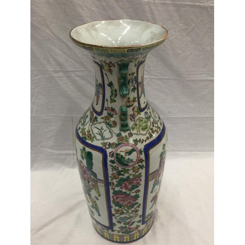 26 - A LARGE CHINESE VASE IN THE STYLE OF QING DYNASTY - REPAIR TO TOP