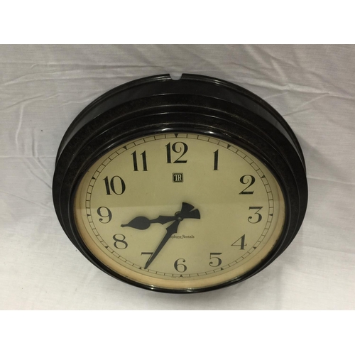 33 - A VINTAGE TELEPHONE RENTALS LIMITED SLAVE ELECTRICAL CLOCK W: 38CM