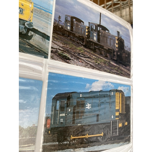 1266 - A PHOTO ALBUM CONTAINING A LARGE COLLETION OF TRAIN POST CARDS