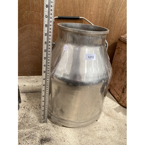 1272 - A STAINLESS STEEL FULLWOOD MILKING BUCKET