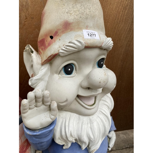 1277 - TWO LARGE PLASTIC GARDEN GNOMES