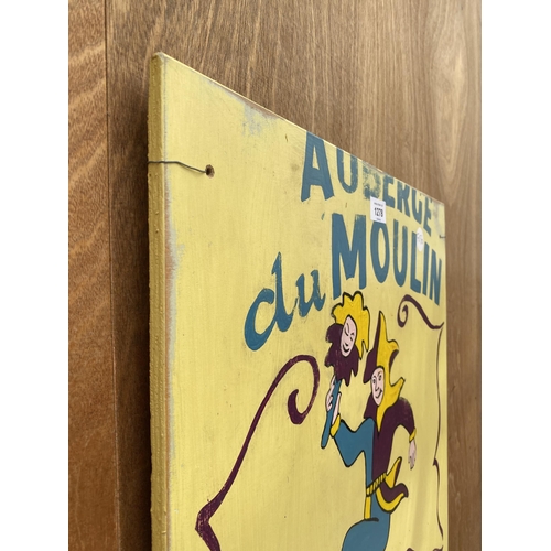 1278 - A WOODEN PAINTED ' DE LA FOLIE' SIGN