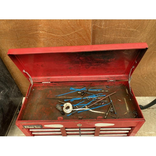 1283 - A CLARKE METAL WORKSHOP TOOL BOX