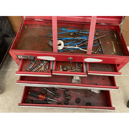 1283 - A CLARKE METAL WORKSHOP TOOL BOX