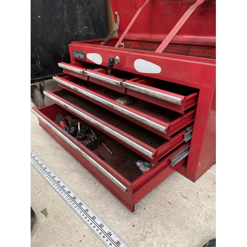 1283 - A CLARKE METAL WORKSHOP TOOL BOX