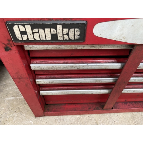 1283 - A CLARKE METAL WORKSHOP TOOL BOX