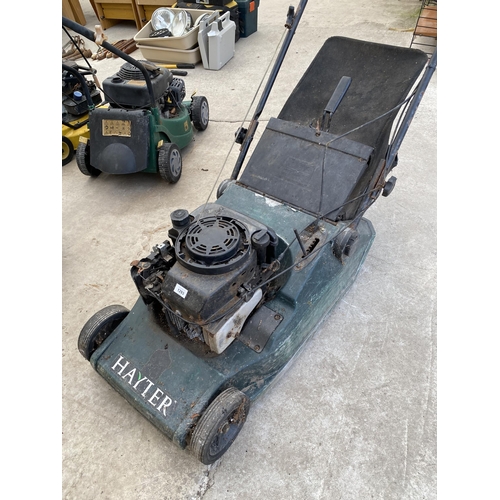 1293 - A HAYTER PETROL ENGINE LAWN MOWER WITH GRASS BOX