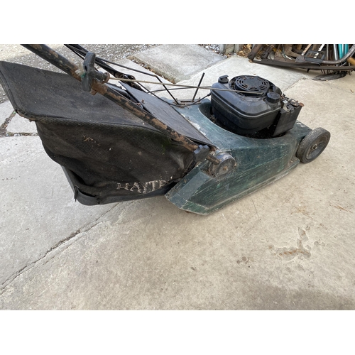 1293 - A HAYTER PETROL ENGINE LAWN MOWER WITH GRASS BOX