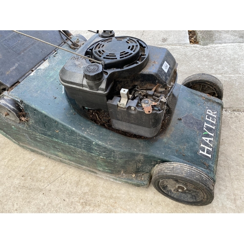 1293 - A HAYTER PETROL ENGINE LAWN MOWER WITH GRASS BOX