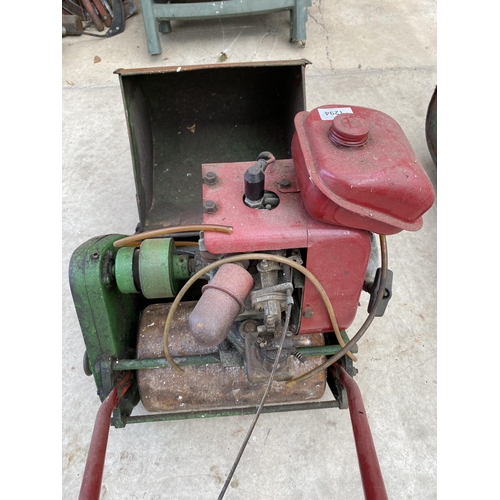 1294 - A VINTAGE SUFFLOCK COLT SELF PROPELLED LAWN MOWER WITH GRASS BOX