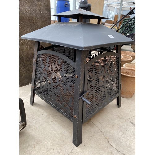 1327 - A DECORATIVE METAL GARDEN FIRE PIT