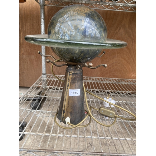 1245 - A VINTAGE RETRO GLASS DOMED TABLE LAMP