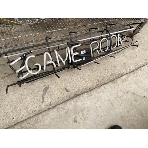 1246 - A NEON GLASS 'GAMES ROOM' ADVERTISING SIGN