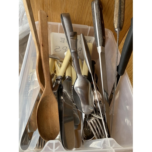 1398 - AN ASSORTMENT OF FLATWARE TWO ALSO INCLUDE TWO POCKET KNIVES