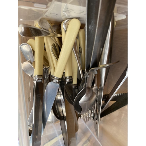 1398 - AN ASSORTMENT OF FLATWARE TWO ALSO INCLUDE TWO POCKET KNIVES