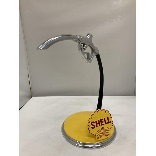 256 - A CHROME SHELL PETROL PUMP HANDLE HEIGHT 34CM