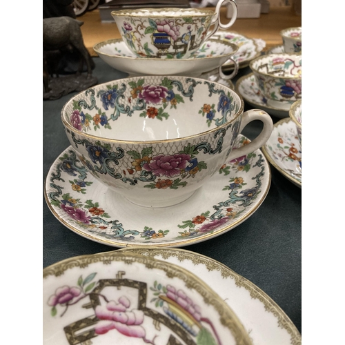 271 - A QUANTITY OF 'CHINESE TREE' CHINA CUPS, SAUCERS, SERVING PLATES PLUS A LARGE BOOTHS 'FLORADORA' TEA... 