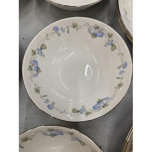 283 - NINETEEN ITEMS OF ROYAL ALBERT, FOR ALL SEASONS, 'MORNING FLOWER' PLATES, BOWLS, SERVING DISH, ETC