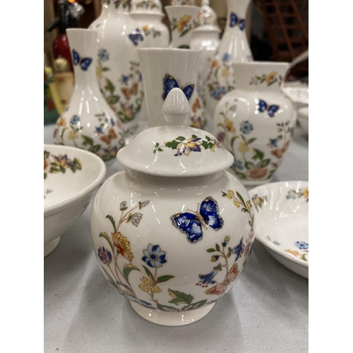 286 - A QUANTITY OF AYNSLEY 'COTTAGE GARDEN' TO INCLUDE VASES, LIDDED POTS, TRINKET DISHES, TRINKET POT, E... 