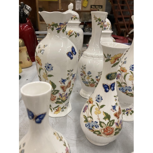 286 - A QUANTITY OF AYNSLEY 'COTTAGE GARDEN' TO INCLUDE VASES, LIDDED POTS, TRINKET DISHES, TRINKET POT, E... 