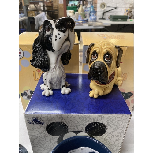 357 - A QUANTITY OF RESIN AND CERAMIC DOGS TO INCLUDE 'LITTLE PAWS' CARTOON STYLE, SPANIELS PLUS A BOXED D... 