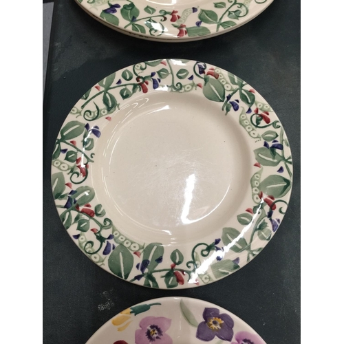 145 - TWO EMMA BRIDGEWATER DINNER PLATES, TWO SIDE PLATES, A MUG AND A SAUCER