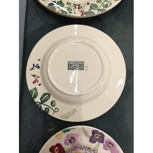 145 - TWO EMMA BRIDGEWATER DINNER PLATES, TWO SIDE PLATES, A MUG AND A SAUCER