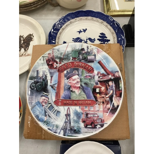 148 - A LARGE COLLECTION OF COLLECTABLE PLATES TO INCLUDE ADAMS, A FRED DIBNAH LIMITED EDITION 7/5500, NOA... 