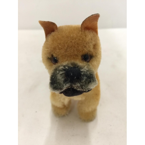 168 - A BELEIVED TO BE STEIFF BULLDOG HEIGHT 11CM - NO BUTTON IN EAR