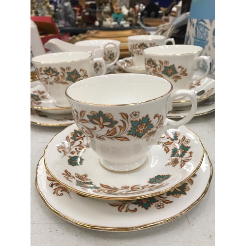 178 - A QUANTITY OF GAINSBOROUGH TRIOS, A SUGAR BOWL AND A CREAM JUG