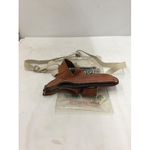 181 - A BIANCHI #17 .380 LEATHER SHOULDER GUN HOLSTER - AS NEW IN PACKAGING