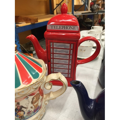 190 - THREE SADLER TEAPOTS IN THE EDWARDIAN ENTERTAINMENTS RANGE - 'BAND STAND', 'CAROUSEL' AND 'CIRCUS', ... 